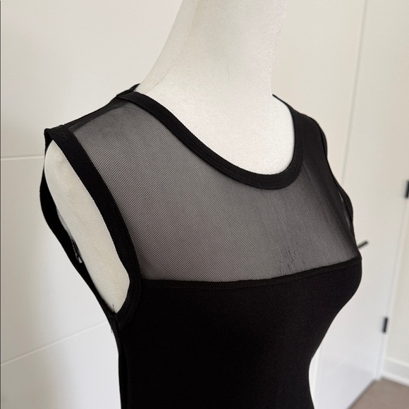 John + Jenn Black Sheer Yoke Midi Dress - Picture 3 of 7